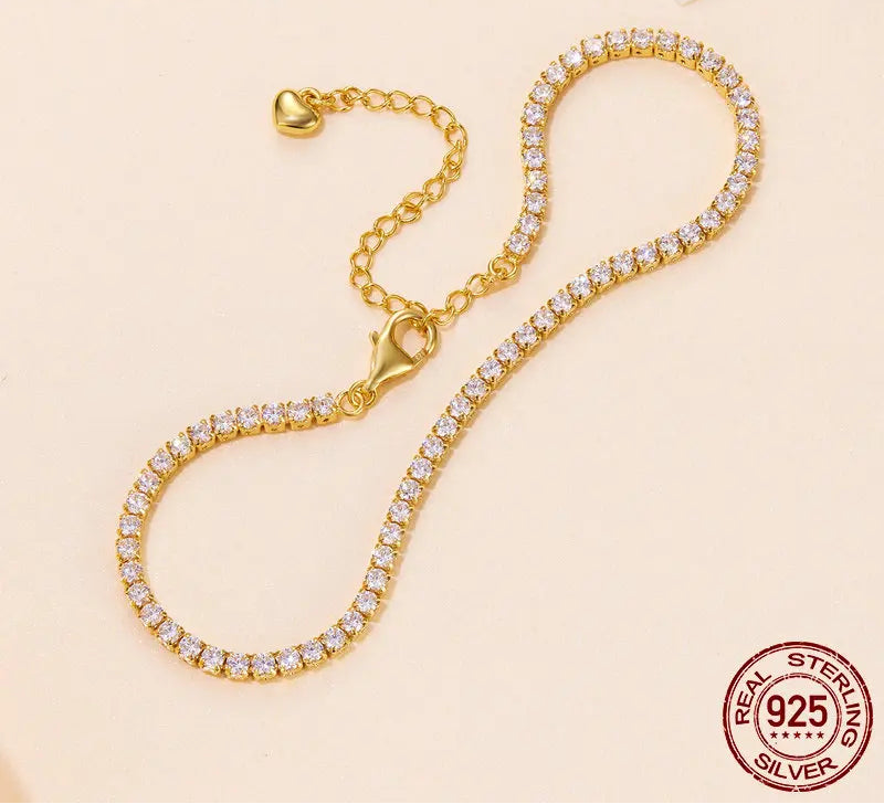 S925 Gold Plated 3mm Tennis Bracelet