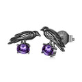 S925 Black Gothic Raven Stud Earrings