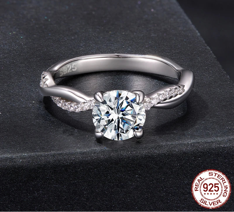 S925 1CT Moissanite Twisted Vine Engagement Ring
