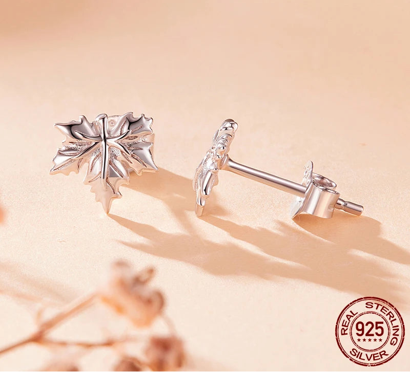 S925 Autumn Leaves Stud Earrings