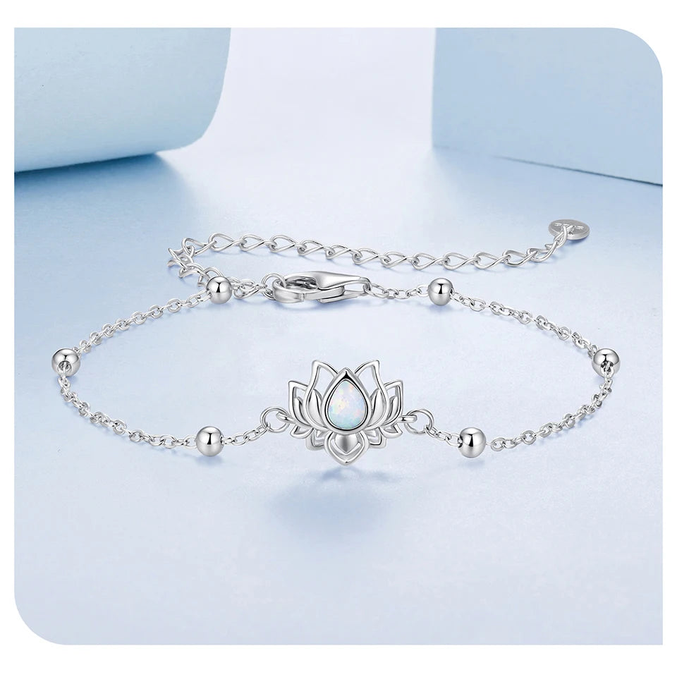 S925 Lotus Flower Bead Bracelet