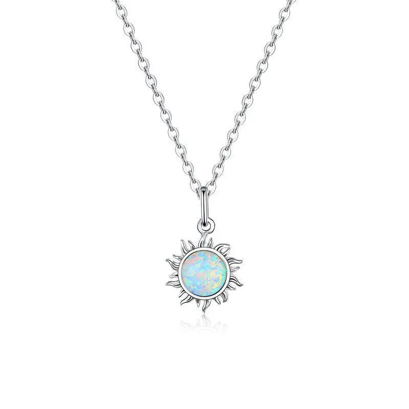 S925 Opal Sun Necklace
