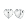 S925 Simple Heart Huggie Earrings