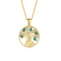 S925 Green & White Tree of Life Necklace