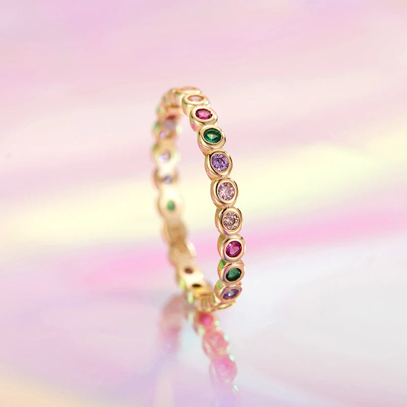 S925 Rainbow Stackable Ring