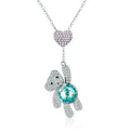 S925 Hanging Around Teddy Bear Necklace