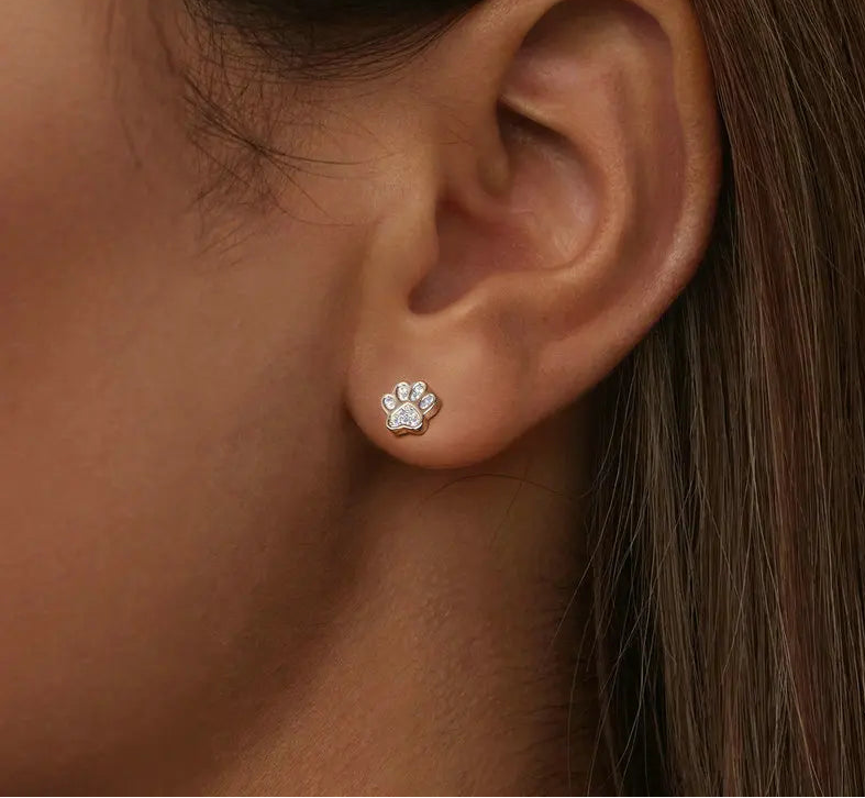 S925 Paw Stud Earrings