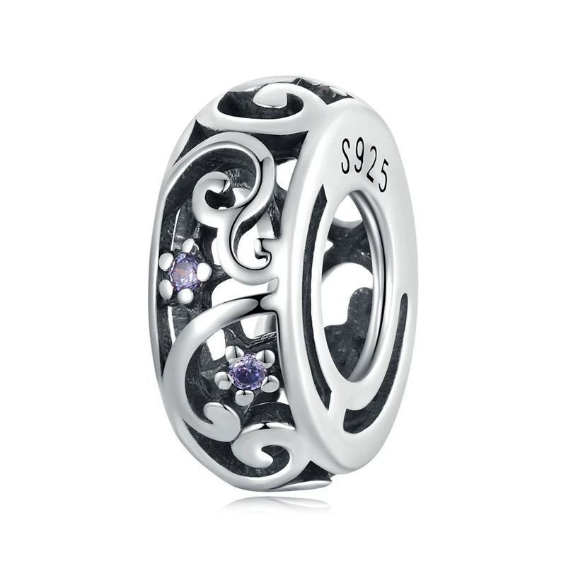 S925 Purple Lotus Charms