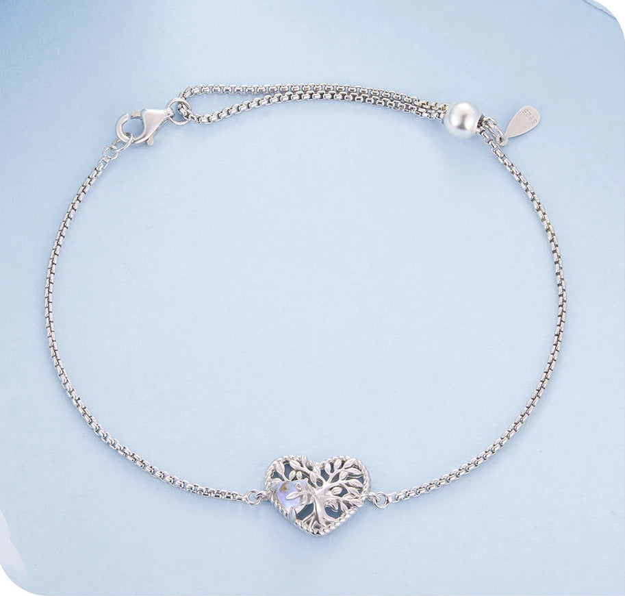 S925 Heart Tree of Life Bracelet