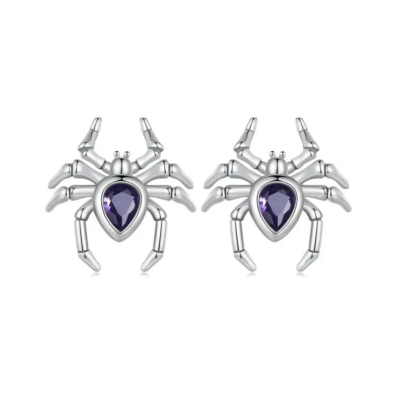 S925 Vintage Spider Stud Earrings