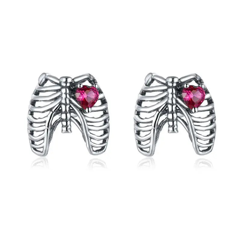 S925 Ribcage Stud Earrings