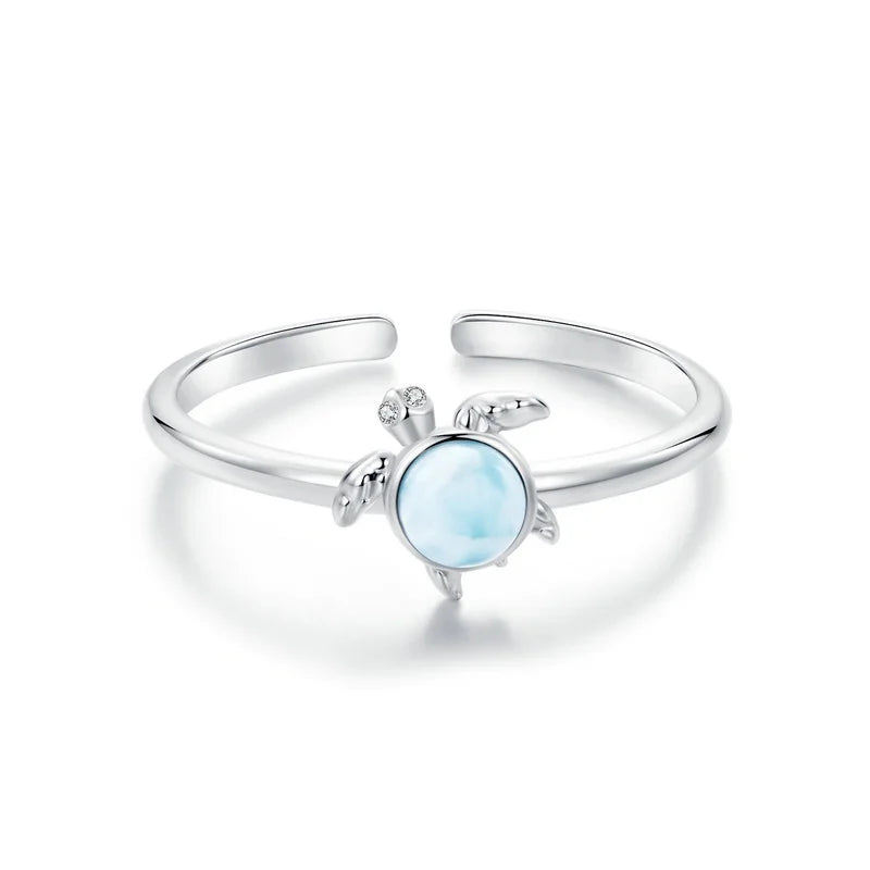 S925 Swimming Sea Turtle Ring