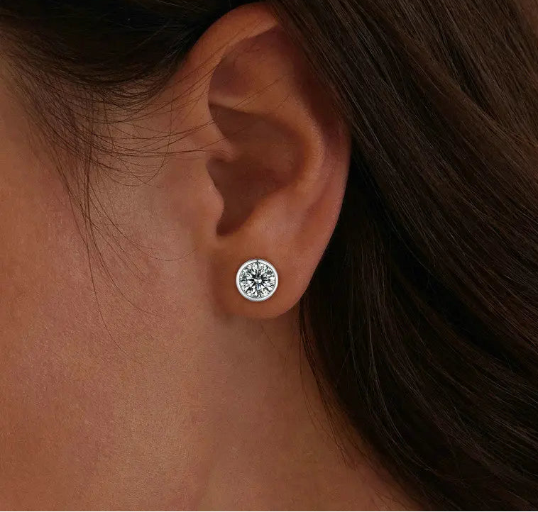 S925 Classic Round Stud Earrings