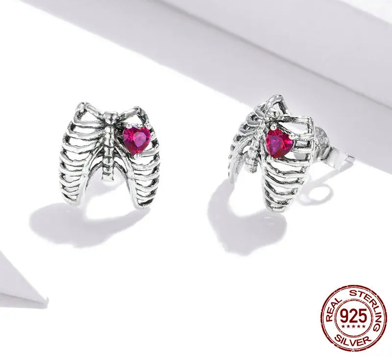 S925 Ribcage Stud Earrings
