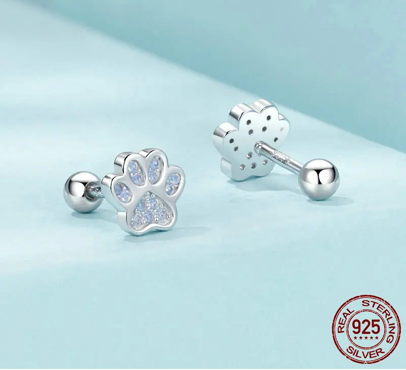 S925 Paw Stud Earrings