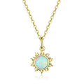 S925 Opal Sun Necklace