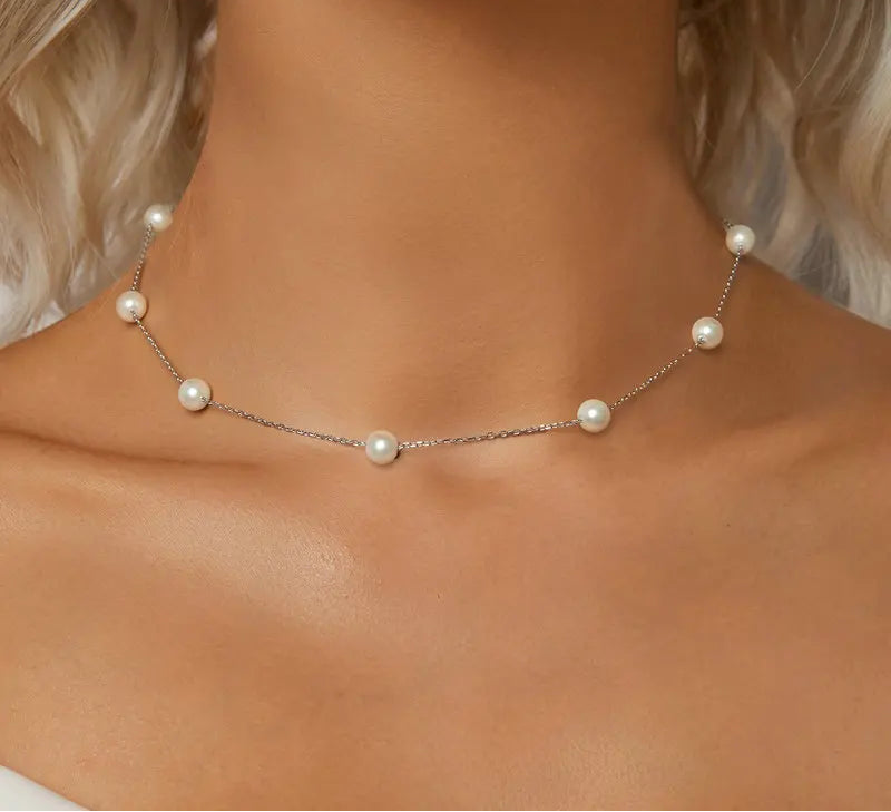 S925 White Shell Pearl Necklace