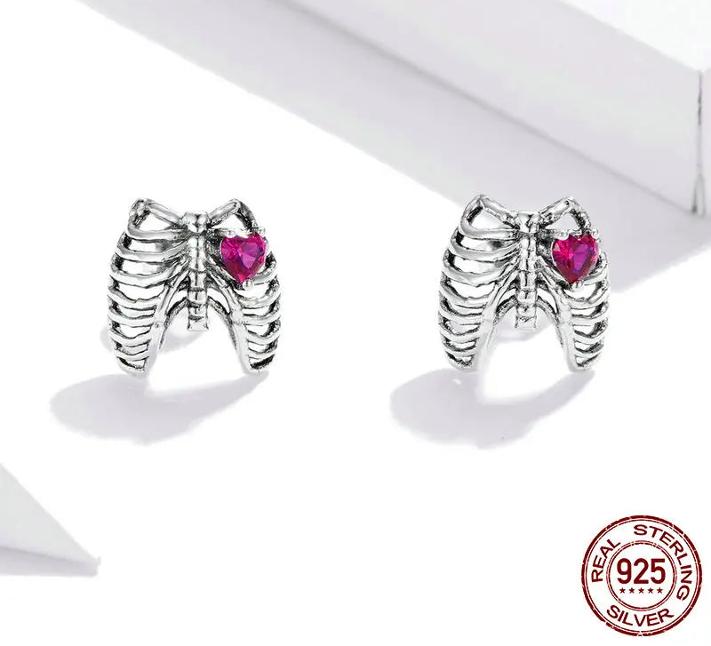 S925 Ribcage Stud Earrings