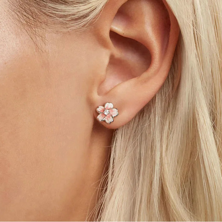 S925 Cherry Blossom Flower Studs