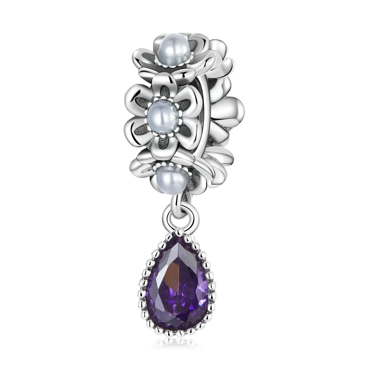 S925 Purple Lotus Charms