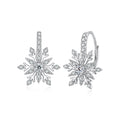 S925 Snowflake Huggie Hoop Earrings