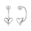 S925 Descending Heart Stud Earrings