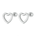 S925 Hollow Heart Earrings