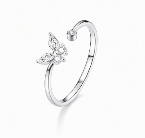 S925 Shining Butterfly Ring