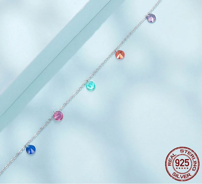 S925 Colorful Charm Drops Bracelet