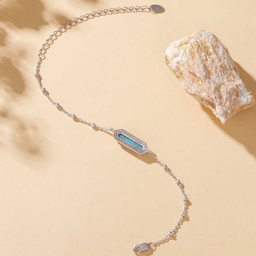 S925 Geometric Turquoise Bracelet