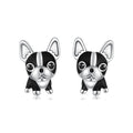 S925 French Bulldog Stud Earrings