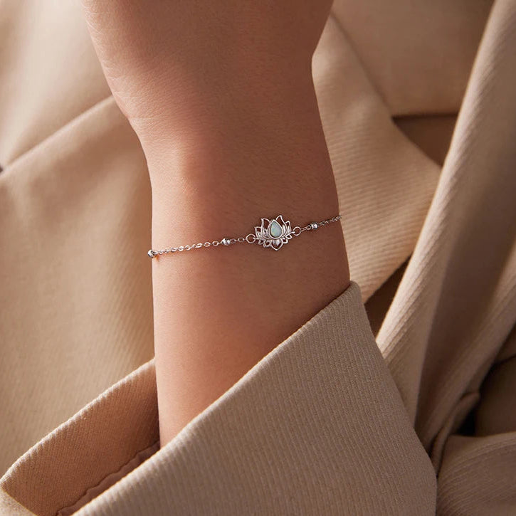 S925 Lotus Flower Bead Bracelet