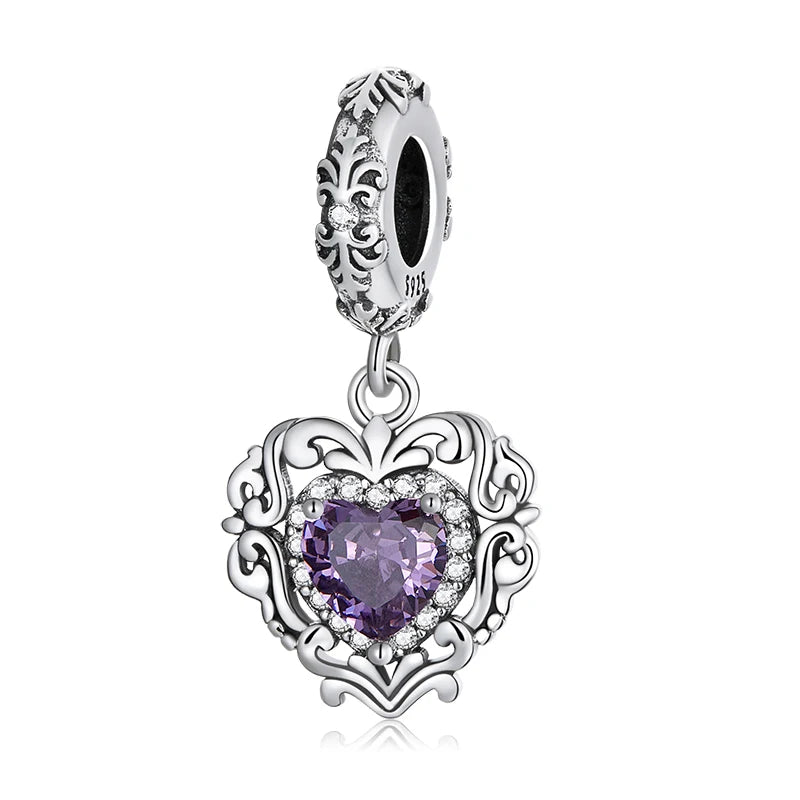 S925 Purple Lotus Charms