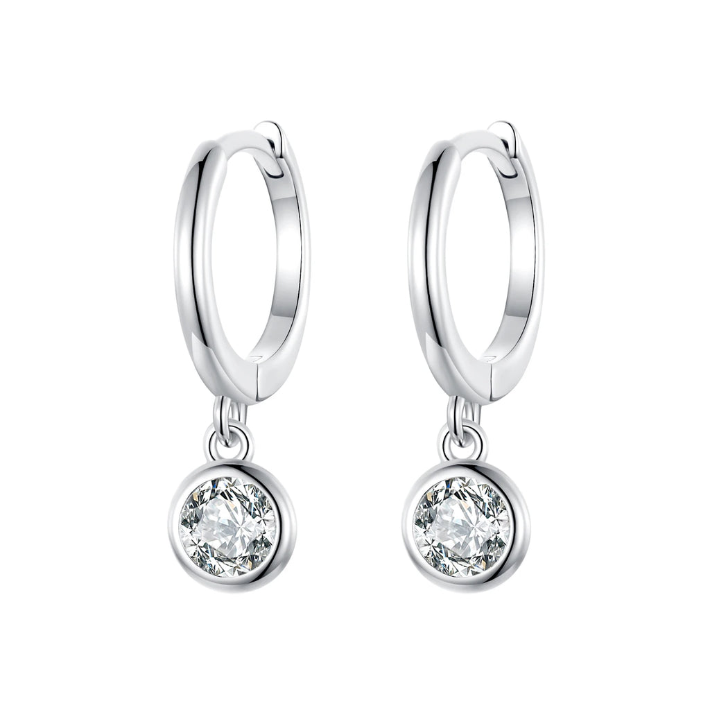 S925 Huggie Hoop Drop Earrings