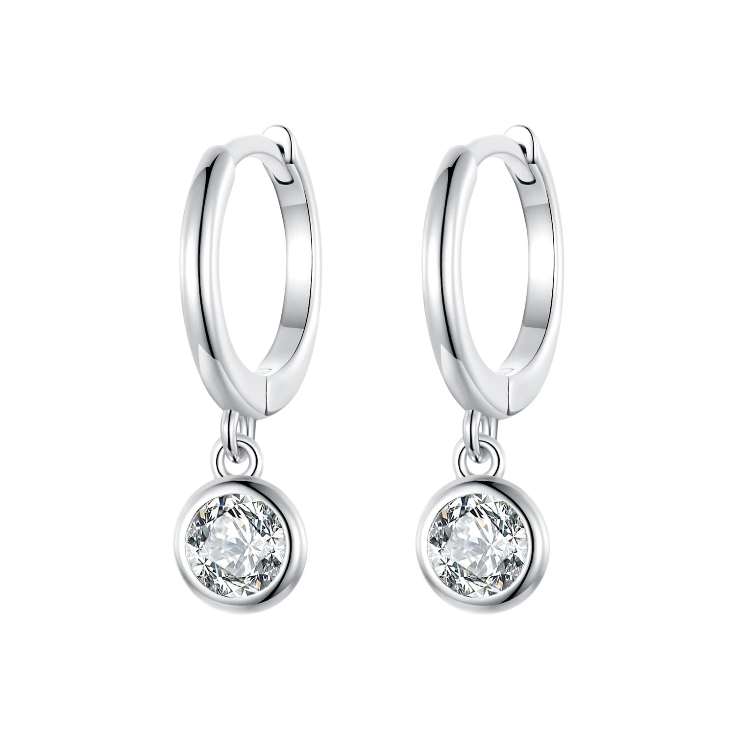 S925 Huggie Hoop Drop Earrings