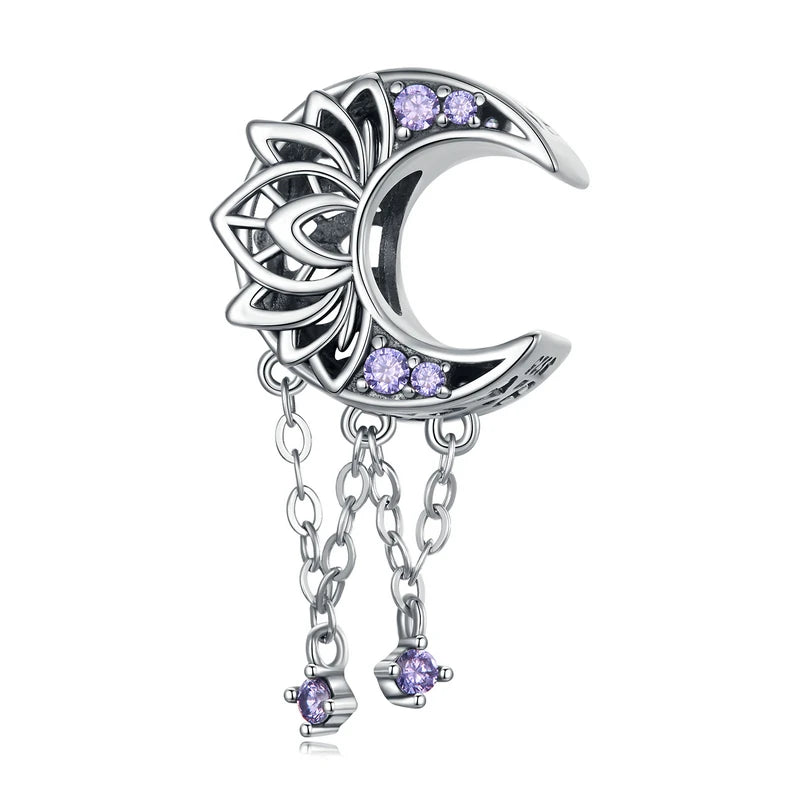S925 Purple Lotus Charms