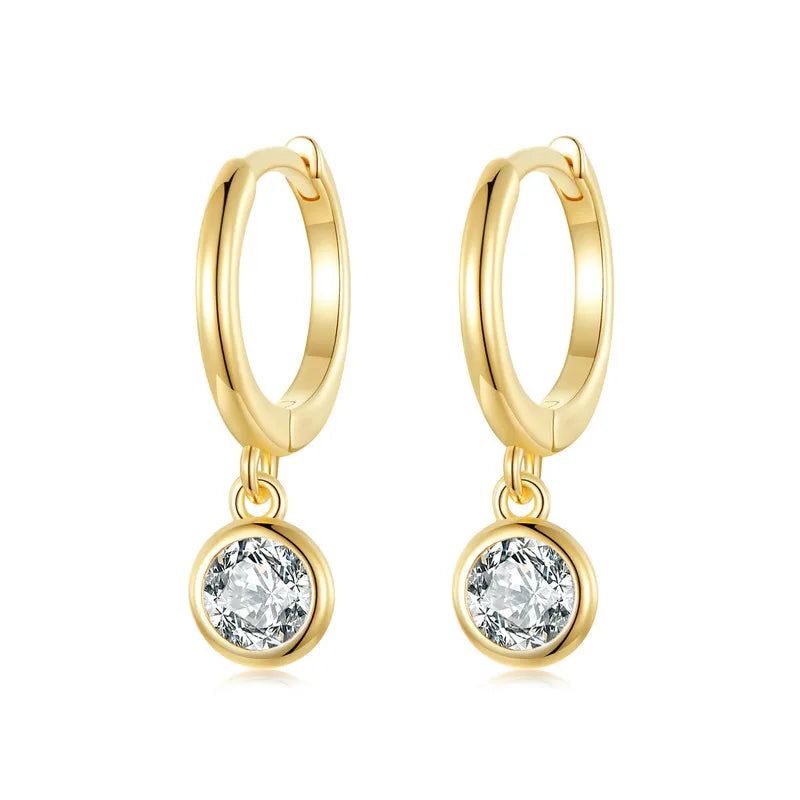 S925 18K Gold Simple Round Hoop Earrings