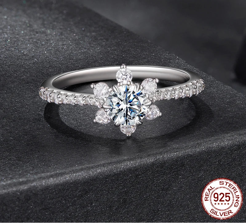 S925 | 0.5 CT Snowflake Moissanite Ring