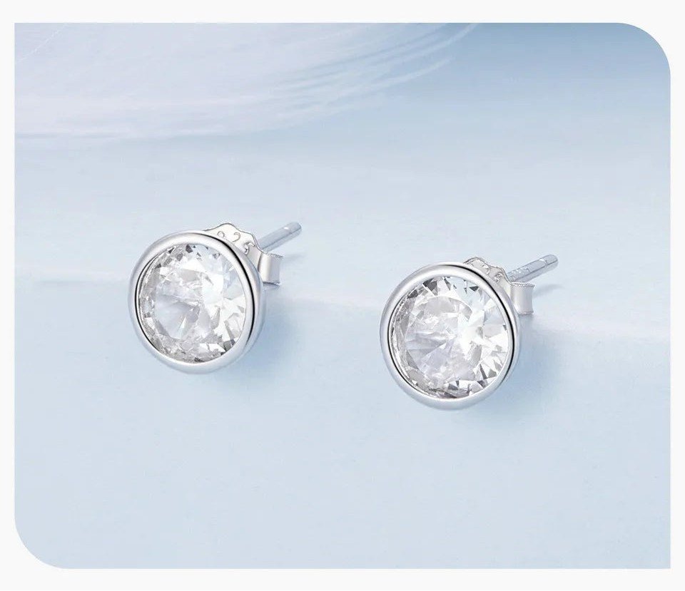 S925 Classic Round Stud Earrings
