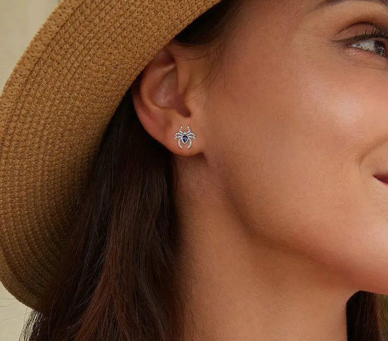S925 Vintage Spider Stud Earrings