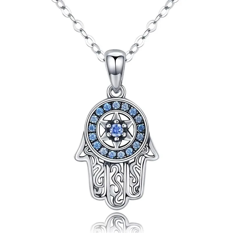 S925 Hamsa Hand Of Fatima Necklace