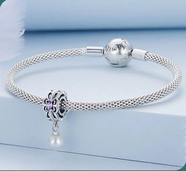 S925 Purple Lotus Charms