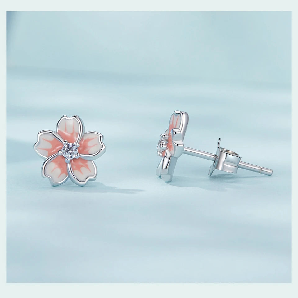 S925 Cherry Blossom Flower Studs