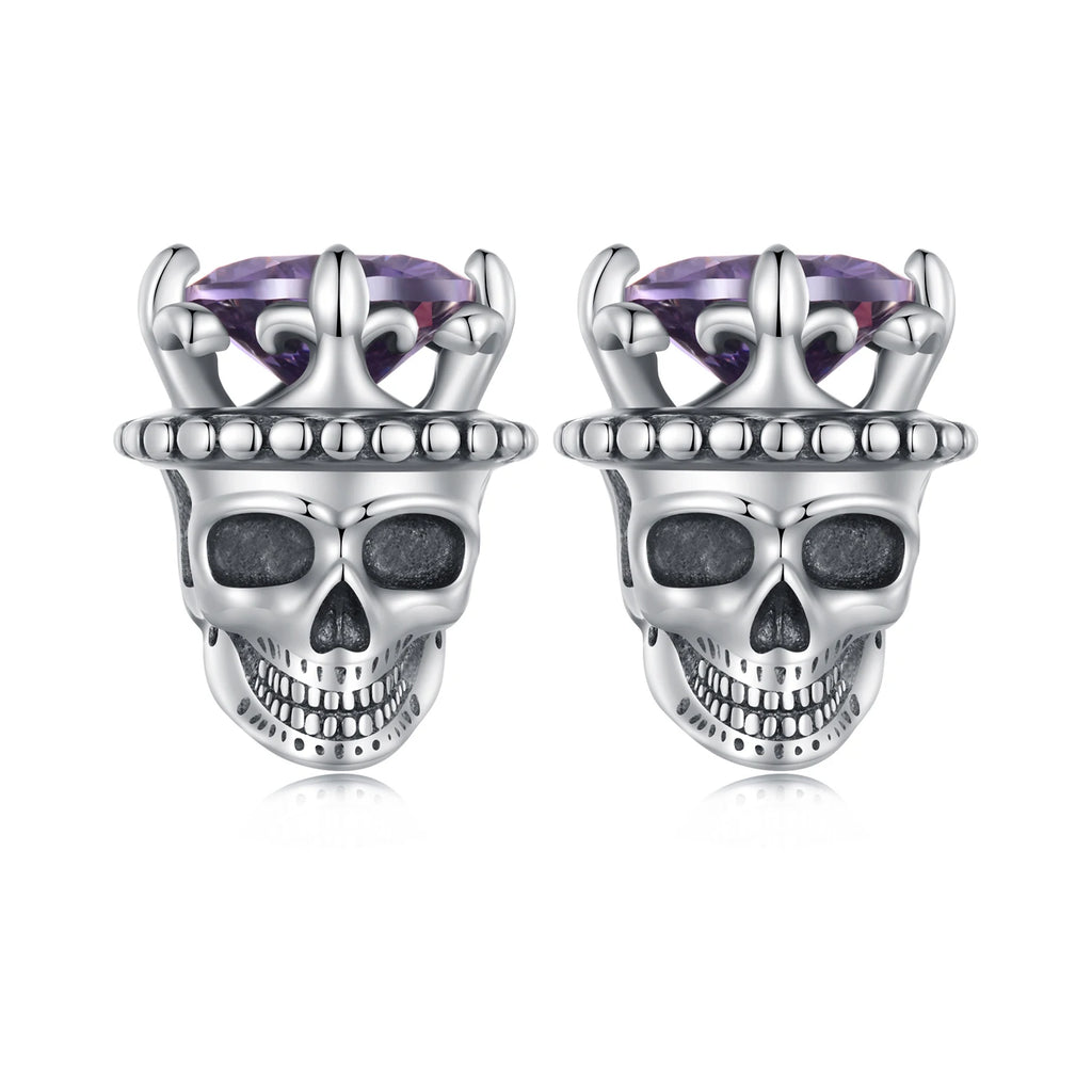 S925 Skull King Stud Earrings