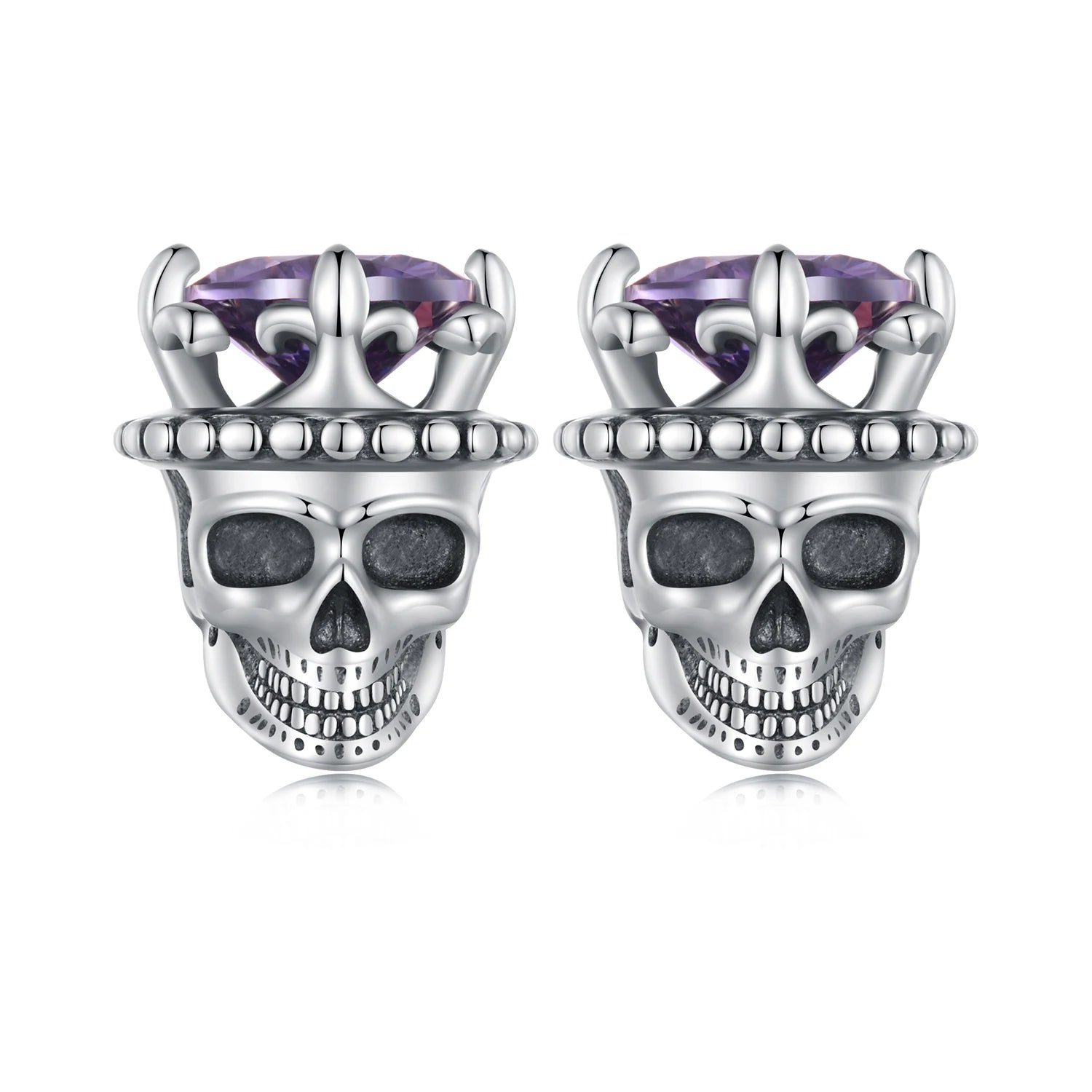 S925 Skull King Stud Earrings