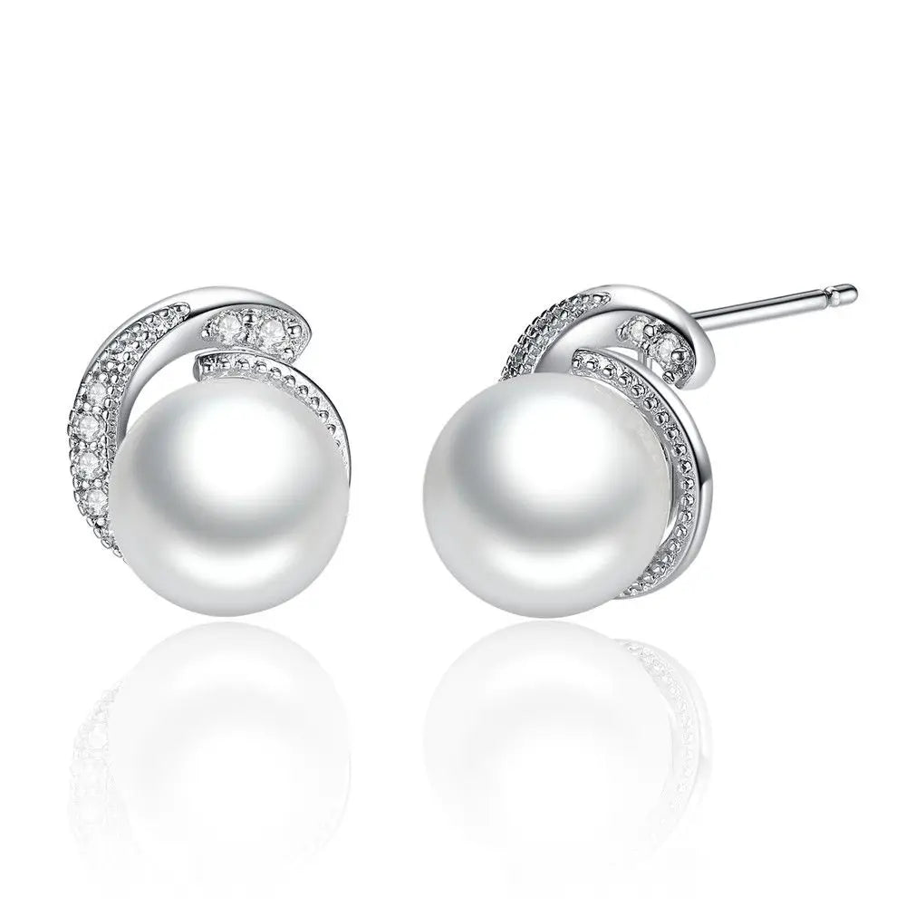 S925 Pearl Stud Earrings