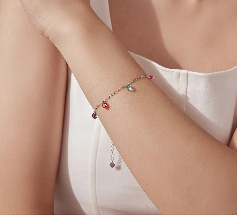 S925 Colorful Charm Drops Bracelet