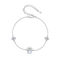S925 Opal Paw Print Bracelet